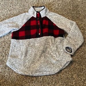 Maurice’s Buffalo Plaid and gray cozy Sherpa, size large